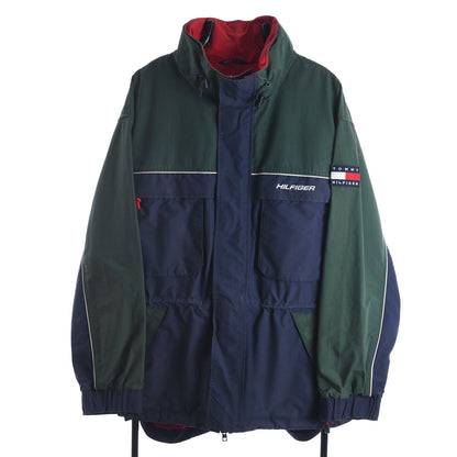 90s Tommy Hilfiger Green/Navy Light Jacket (XL)