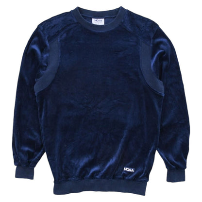 90s NCAA Navy Velour Sweatshirt (S)