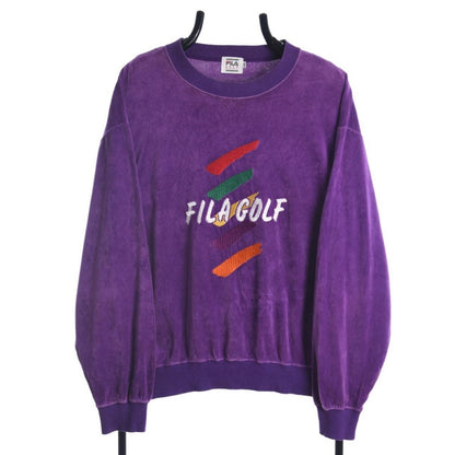 90s Fila golf Purple Velour Sweatshirt (XS)