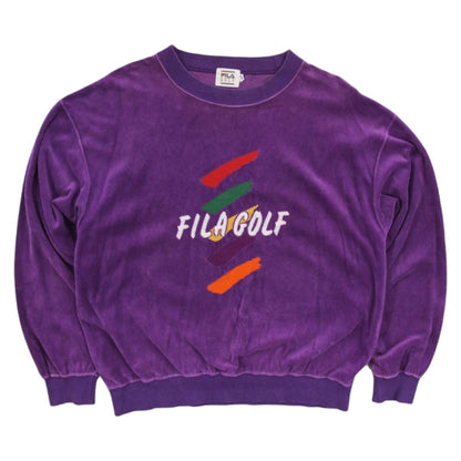 90s Fila golf Purple Velour Sweatshirt (XS)