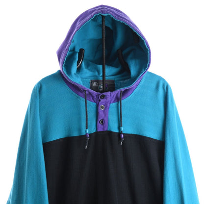 80s Starter Embroidered Black/Blue Hoodie (L)