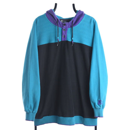 80s Starter Embroidered Black/Blue Hoodie (L)