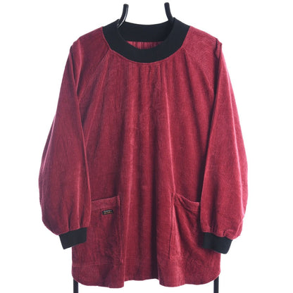 70s Red Corduroy Sweatshirt (L)