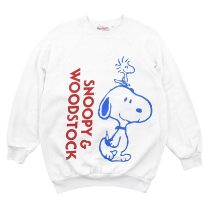 80s Snoopy & Woodstock White Sweatshirt (S)