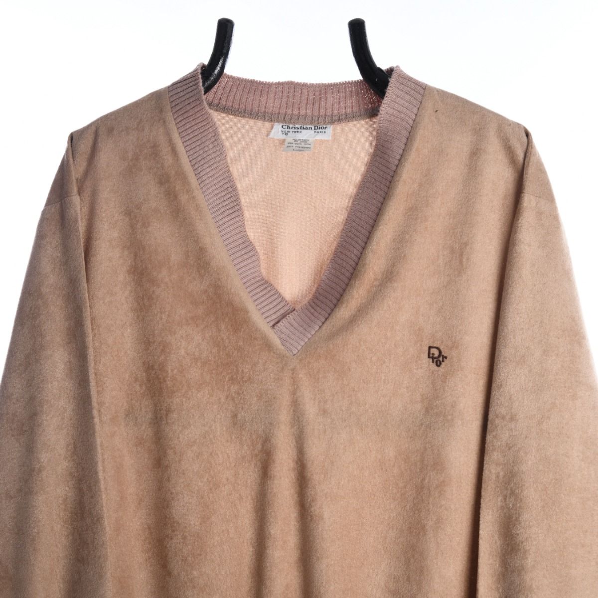 90s Christian Dior Brown Velour Jumper (M)