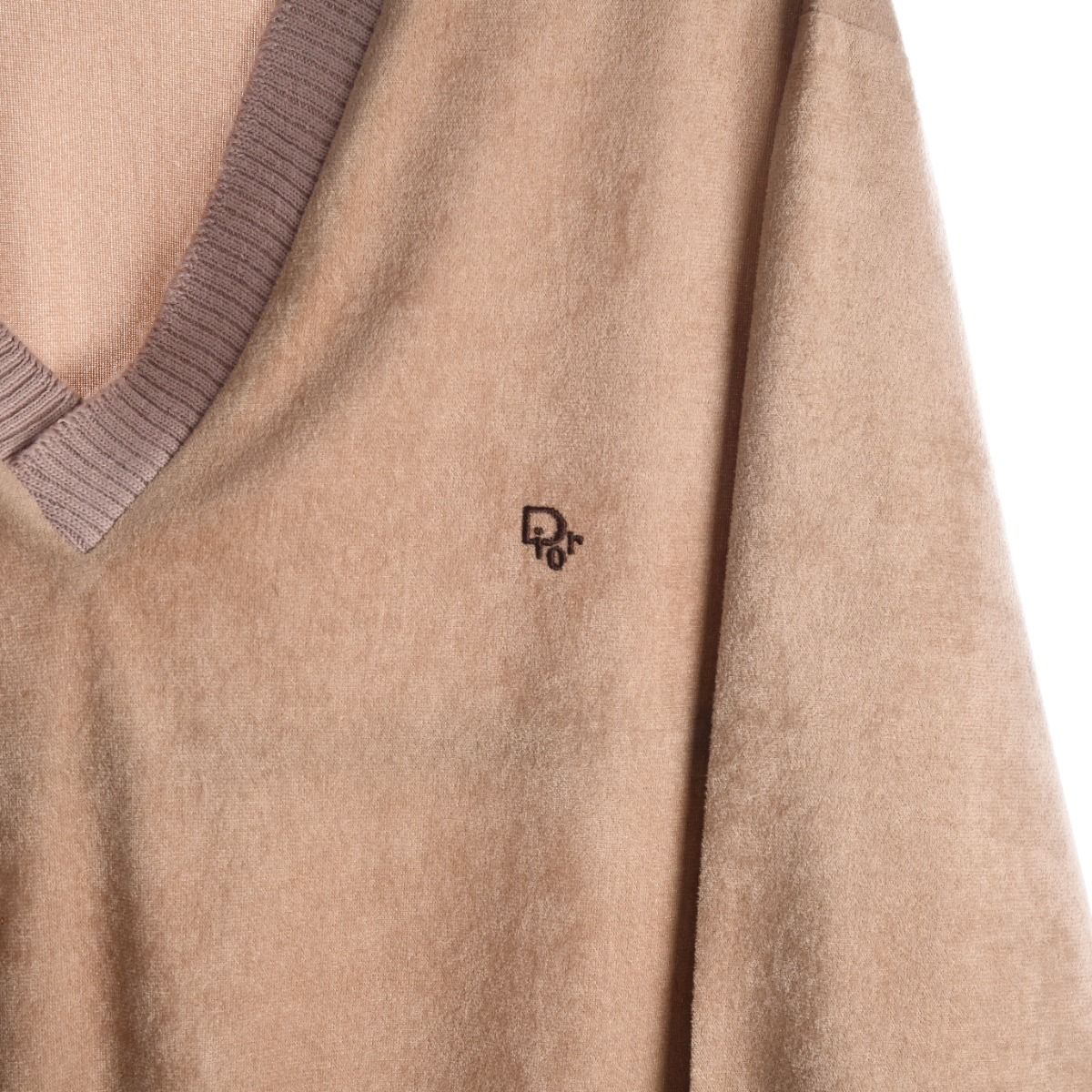 90s Christian Dior Brown Velour Jumper (M)