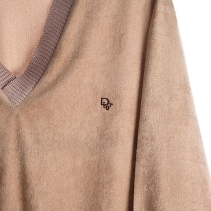 90s Christian Dior Brown Velour Jumper (M)