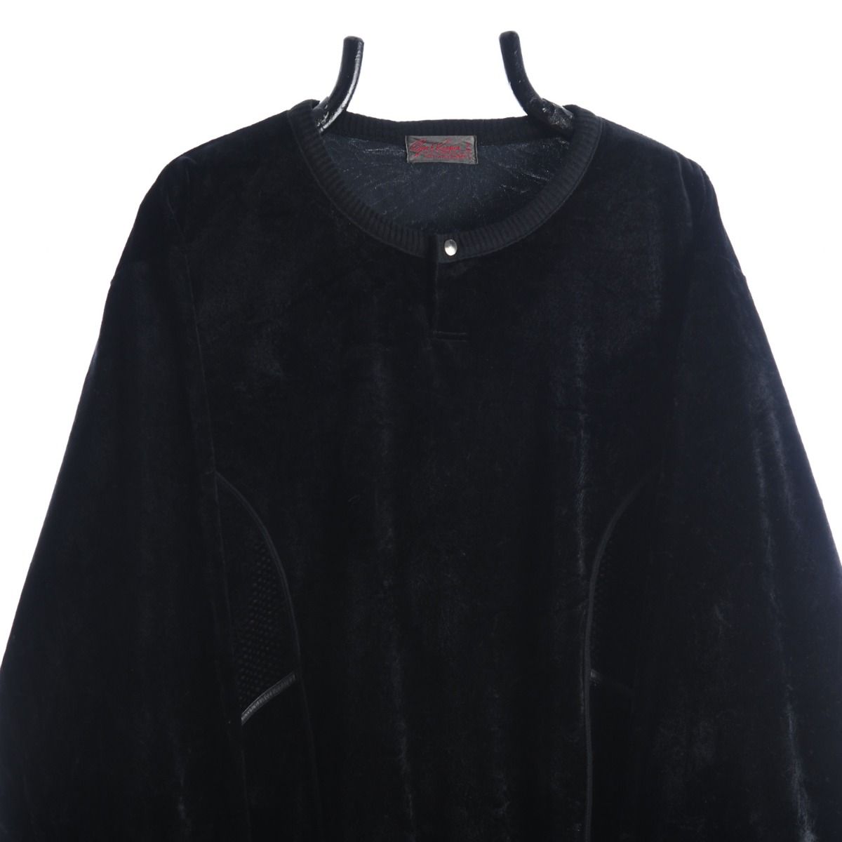 70s Black Velvet Sweatshirt (S)