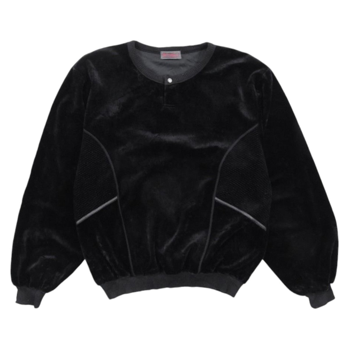 70s Black Velvet Sweatshirt (S)