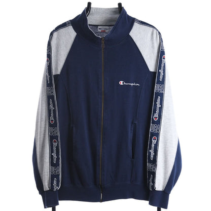 90s Champion Navy Cotton Full Zip Track Jacket (M)