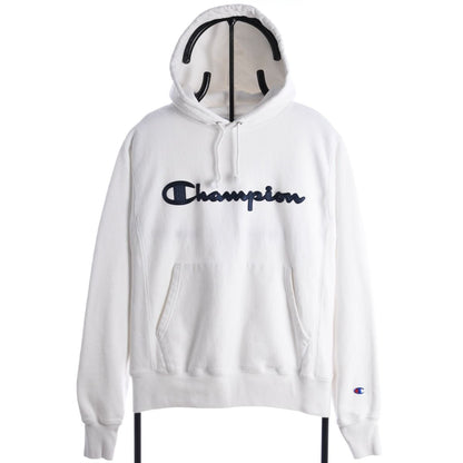 00s Champion Reverse Weave White Heavy Hoodie (S)