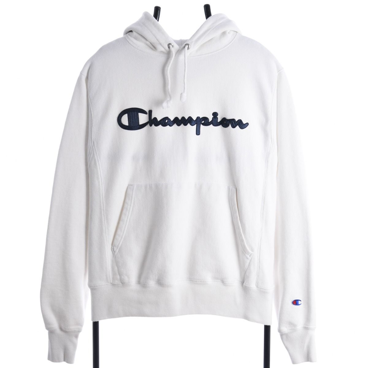 00s Champion Reverse Weave White Heavy Hoodie (S)