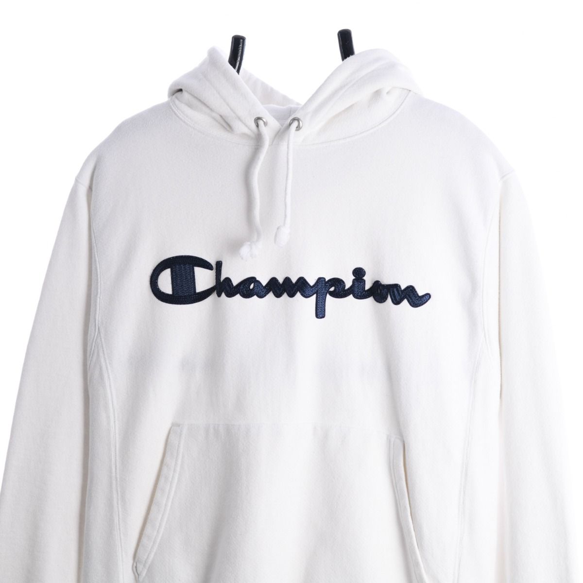 00s Champion Reverse Weave White Heavy Hoodie (S)