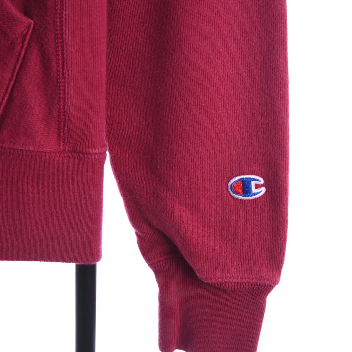 90s Champion Reverse Weave Burgundy Heavy Hoodie (S)