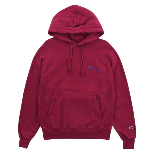 90s Champion Reverse Weave Burgundy Heavy Hoodie (S)