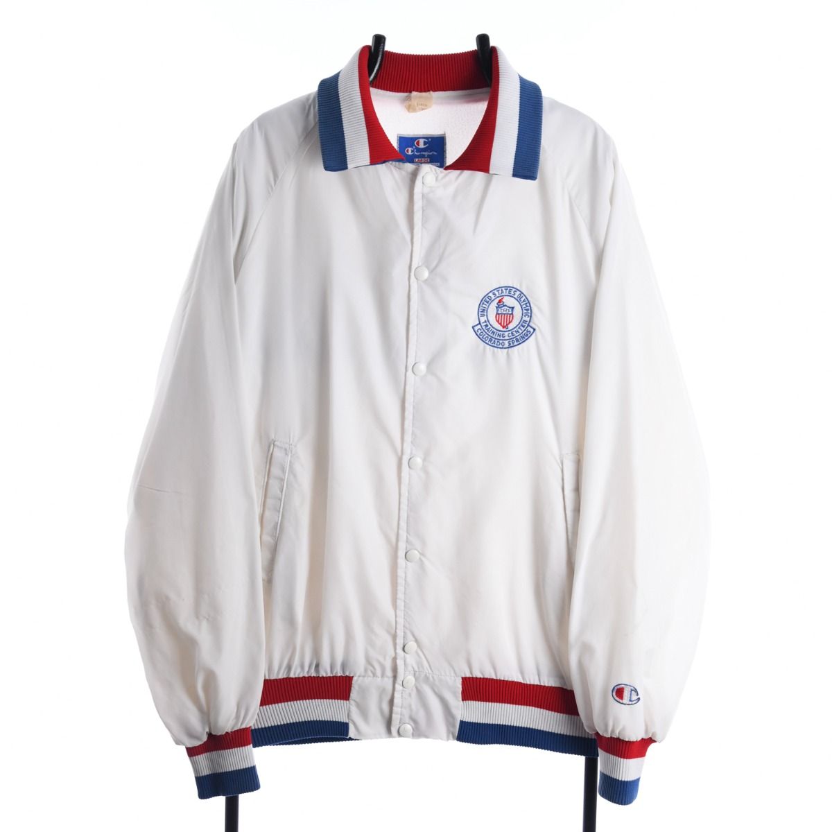 90s Champion USA Olympics Training Centre White Varsity Jacket (L)