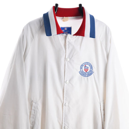 90s Champion USA Olympics Training Centre White Varsity Jacket (L)