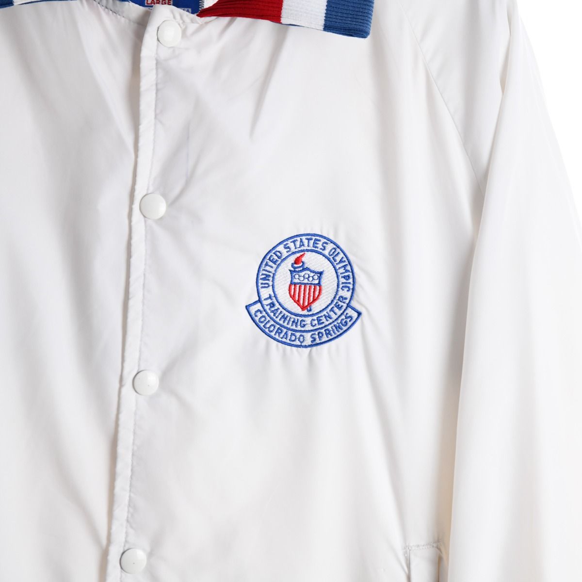 90s Champion USA Olympics Training Centre White Varsity Jacket (L)