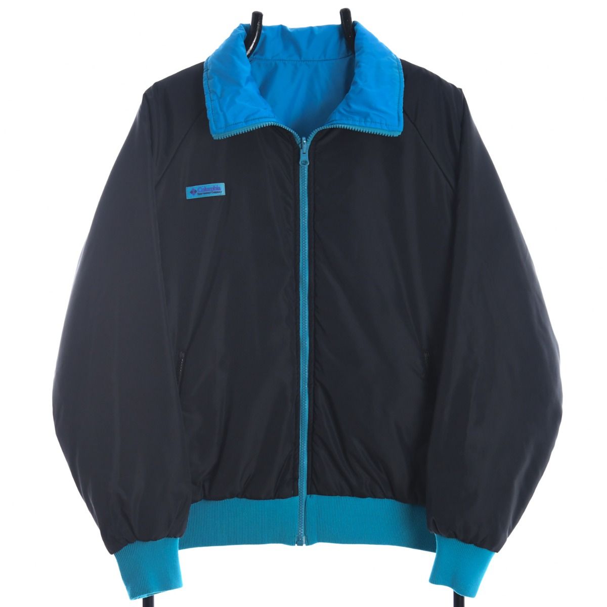 90s Columbia Blue/Black Reversible Light Jacket (M)