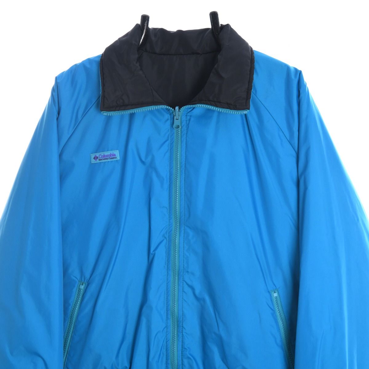 90s Columbia Blue/Black Reversible Light Jacket (M)