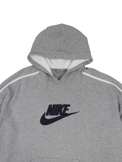 00s Nike Grey Embroidered Hoodie (XL)