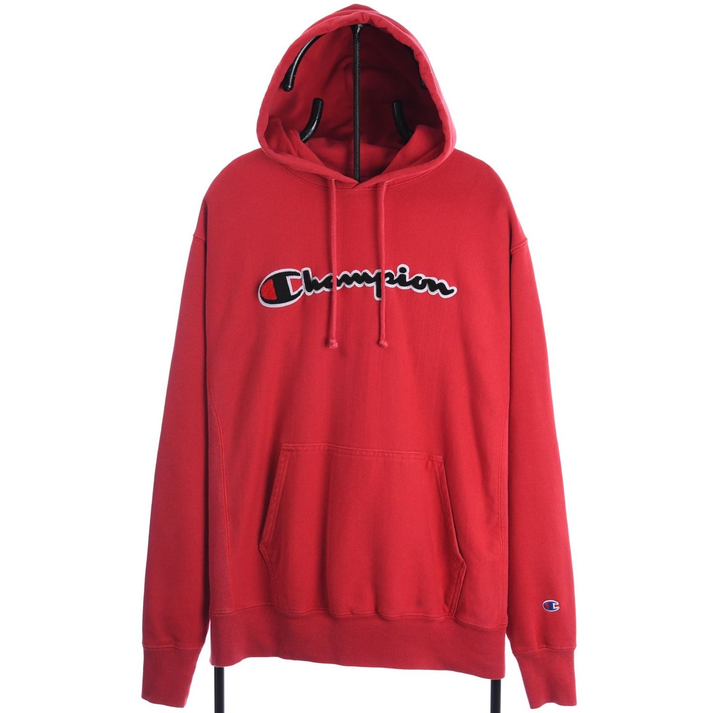 00s Champion Reverse Weave Red Embroidered Hoodie (L)