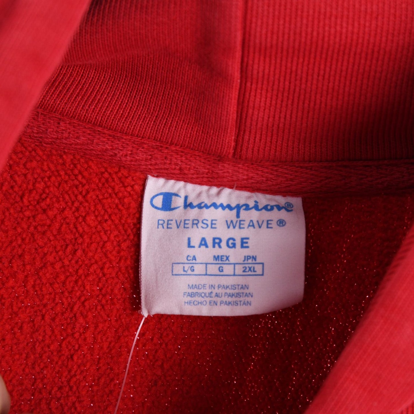 00s Champion Reverse Weave Red Embroidered Hoodie (L)