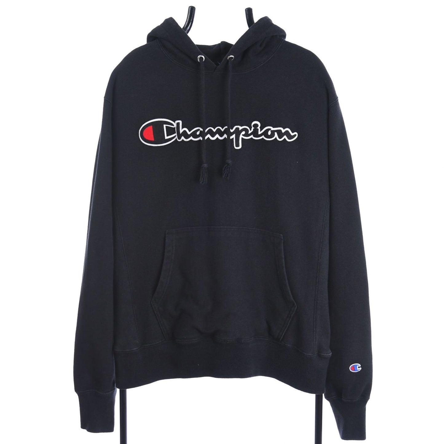 00s Champion Black Reverse Weave Heavy Hoodie (M)