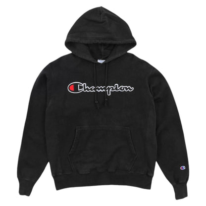 00s Champion Black Reverse Weave Heavy Hoodie (M)