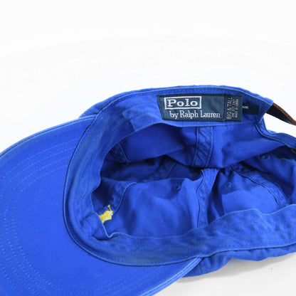 00s Polo Ralph Lauren Blue Leather Strap Baseball Cap