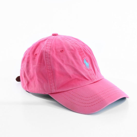 00s Polo Ralph Lauren Pink Leather Strap Baseball Cap