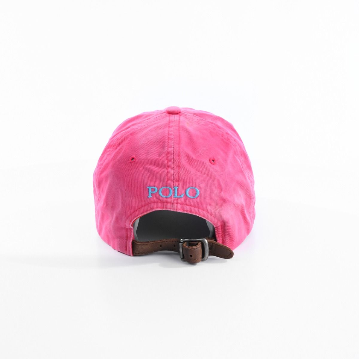 00s Polo Ralph Lauren Pink Leather Strap Baseball Cap