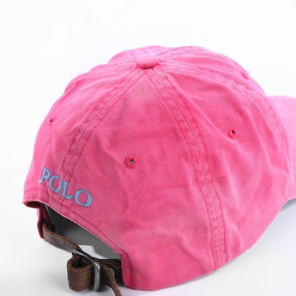 00s Polo Ralph Lauren Pink Leather Strap Baseball Cap